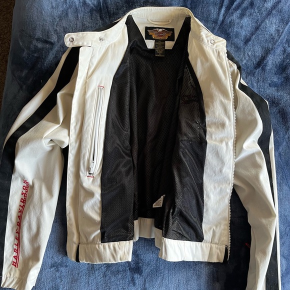 Harley Davidson off white riding jacket size medium - Picture 2 of 3
